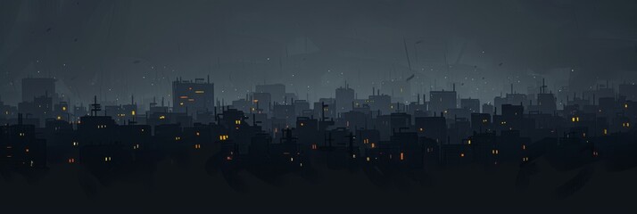 A dark depressed city background created with Generative AI Technology - obrazy, fototapety, plakaty