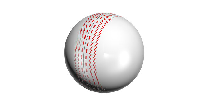 White Cricket Ball with Seam in Alpha Channel
