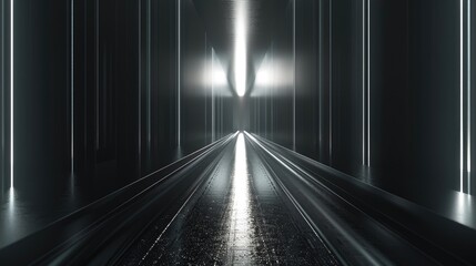 Dark corridor with light, background