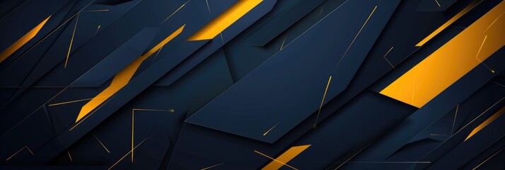 Abstract Tech Background with Blue and Orange Shapes