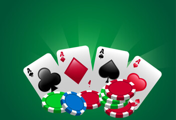 The combination of playing cards poker casino