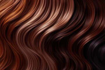 Brunette hair color palette display for beauty salons and hair stylists, shades of brown and auburn, 3D illustration