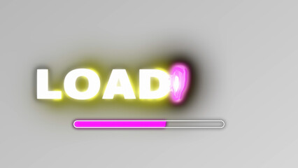 Glowing Loading Bar Text Logo Reveal