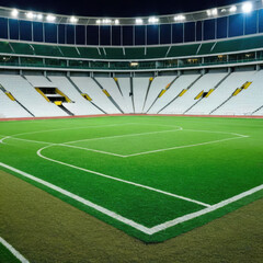 Obraz premium Football stadium empty soccer field