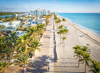  Early Morning, Hollywood Beach..Miami, Florida, USA - obrazy, fototapety, plakaty