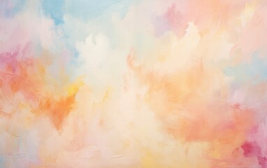 Abstract colorful orange pastel oil painting for wallpaper and poster. Aesthetic background. - obrazy, fototapety, plakaty