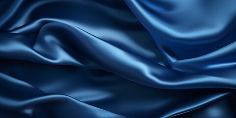 Fototapeta premium Textura de ondas de tecido de seda azul, 