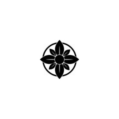 Simple black symbol on white background. Leaf icon.