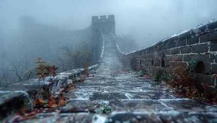 Fotobehang The Great Wall of China, a panoramic view © Intel