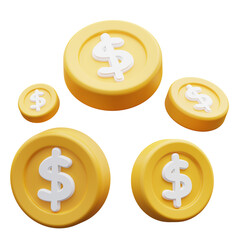3d illustration coin flow
