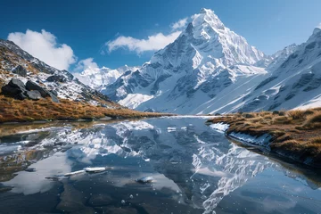 Photo sur Plexiglas K2 K2 with snow and water