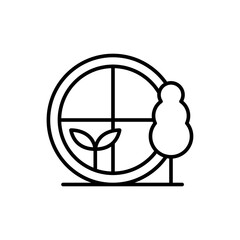 Greenhouse outline icons, minimalist vector illustration ,simple transparent graphic element .Isolated on white background