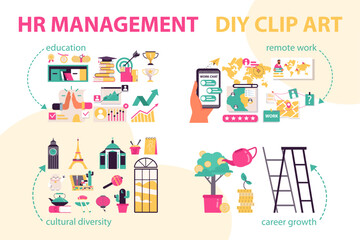 HR management set. Vector illustration.