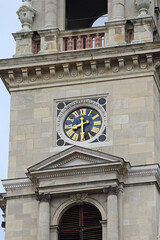 Staint Stephen Cathedral Clock at Tower in Budapest Hungary