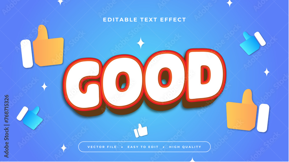 Wall mural white blue and red good 3d editable text effect - font style