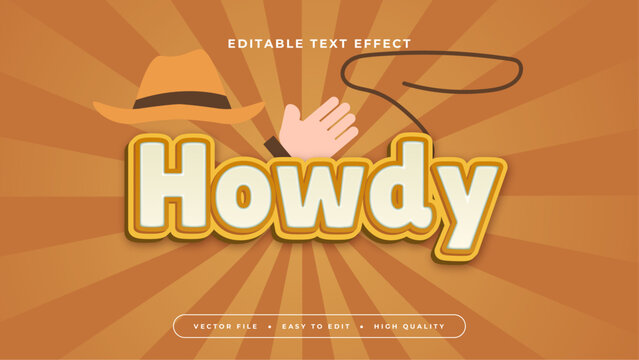 Orange brown and white howdy 3d editable text effect - font style