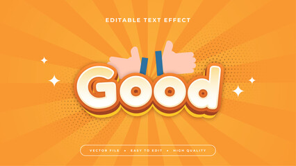 Orange white and blue good 3d editable text effect - font style