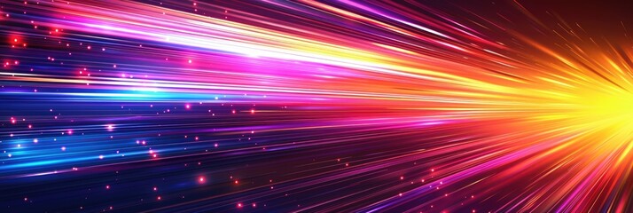 Vibrant Light Rays with Particles on Gradient Background