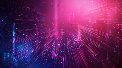 Obraz premium Neon Circuitry Abstract Background