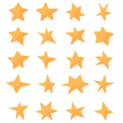 Stars set. Vector flat icon