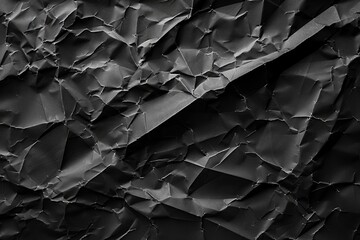 Abstract Black Wrinkled Paper Texture - obrazy, fototapety, plakaty