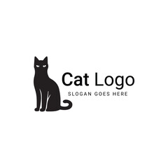 Cat Logo with Black Feline