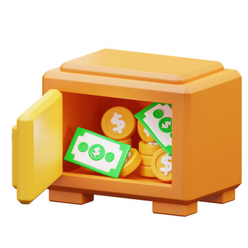 3d illustration money save and coin