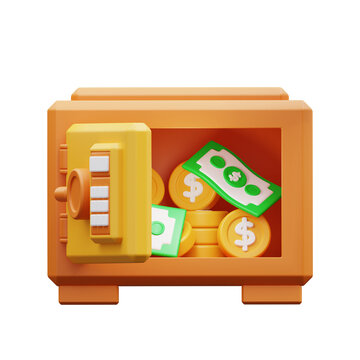 3d illustration money save and coin