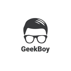 Geek Guy Logo with Brushed Hair Effect