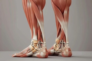 Human Muscular System Detailed Anatomy of Leg Muscles and Tensor Fasciae Latae, Medical Illustration