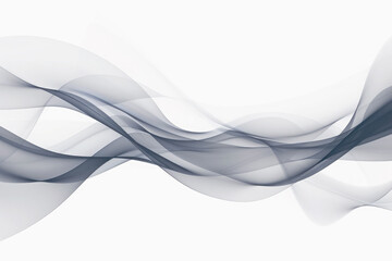 Abstract gray wave shape on white background.