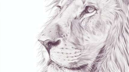  A monochrome artwork depicting a lion's visage, conveying melancholy through its left eye