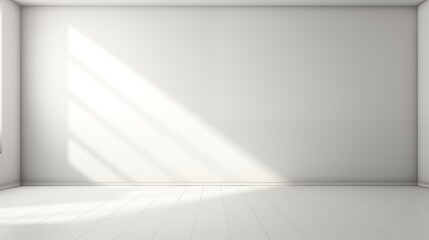 Minimalist White Interior with Sunlight and Shadows