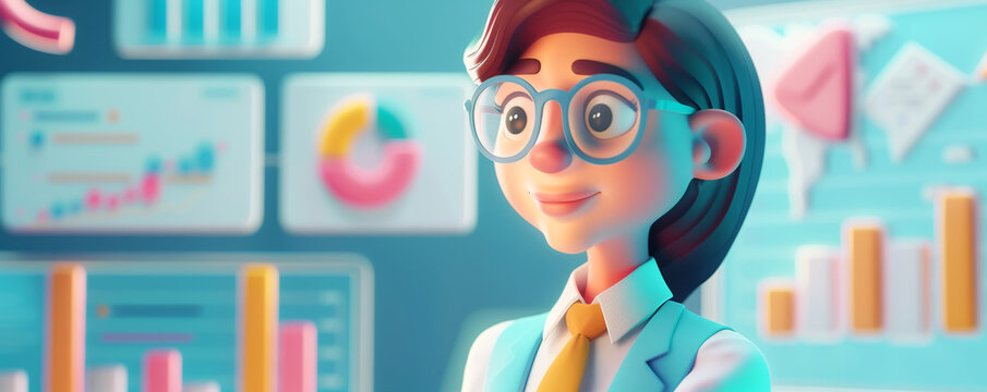 marketing director and manager 3d illustration character