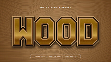 Brown wood 3d editable text effect - font style