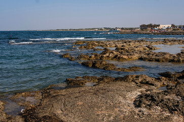 Idyllic landscape of South Italy  Puglia, Torre Guaceto natural reserve authentic nature with wonderful clouds