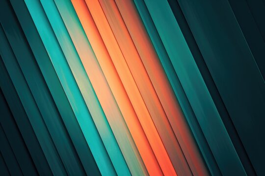 Abstract Teal and Orange Diagonal Stripes Background