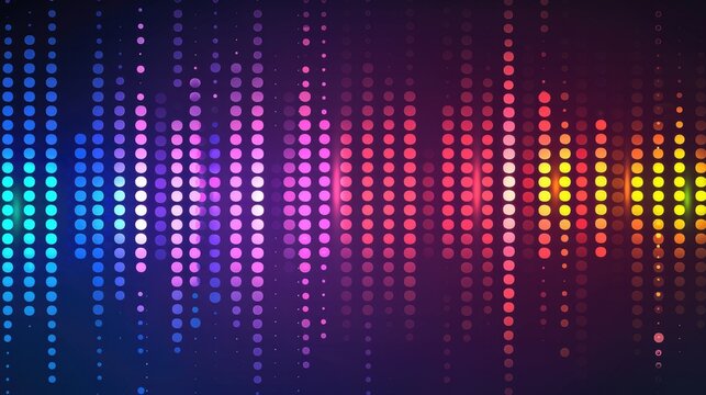Abstract Multicolored Dot Equalizer on Dark Background