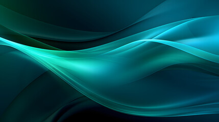 Fototapeta premium Digital technology green wave curve abstract graphic poster web page PPT background