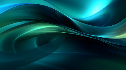 Fototapeta premium Digital technology green wave curve abstract graphic poster web page PPT background