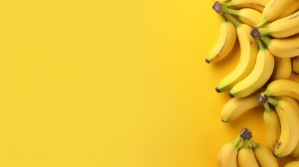 Minimalist banana background. Copy space. Space for text