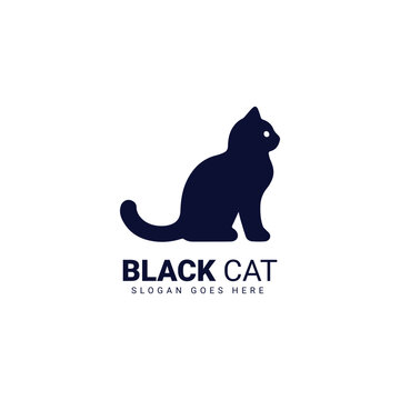 Bold black cat logo with typography
