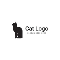 Minimalistic cat silhouette with branding