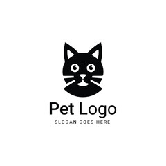Black and white cat silhouette logo