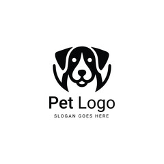 Simple black and white dog logo