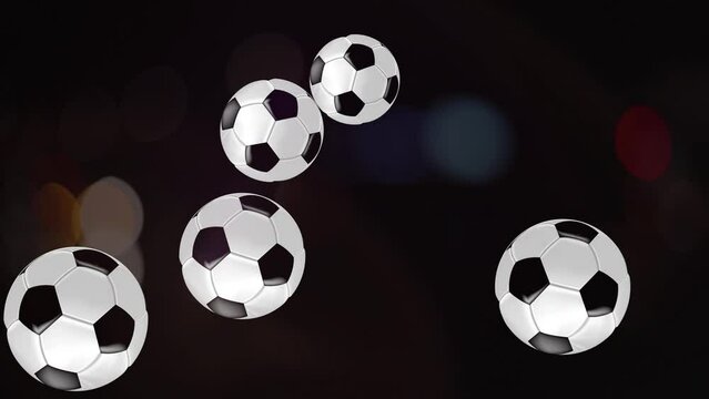The ball rotates among the bokeh light which creates a smooth and beautiful effect