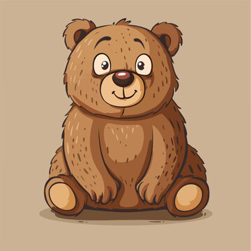 Bear wild animal cartoon vector illustration isolat
