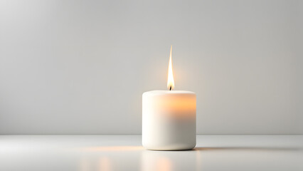 Memory Day Tribute 3D Burning Candle Symbolizing Remembrance, Spiritual Reflection, and Inner Peace
