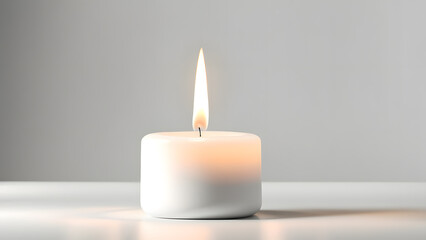 3D Burning Candle Concept for Peaceful Mind, Spiritual Contemplation, and Memory Day