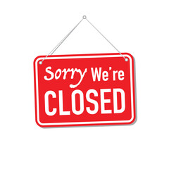 The red sign means it's closed, the sign says 